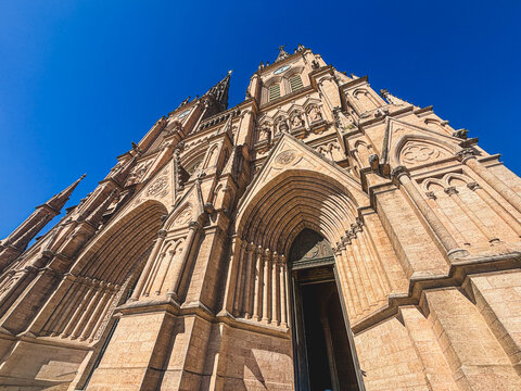 Neogothic architecture of the Lujan Basilica