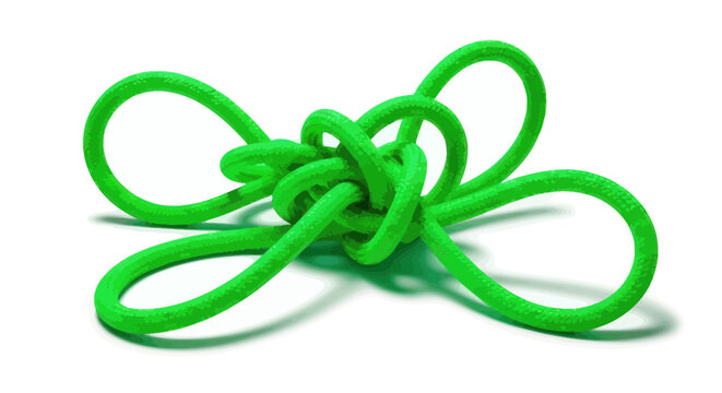 Intricate Green Knot Symbolizing Complexity and Connection
