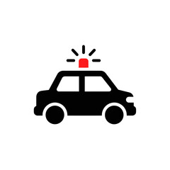 Police Car Icon with Siren Light - Law Enforcement Vehicle Symbol © Aziz