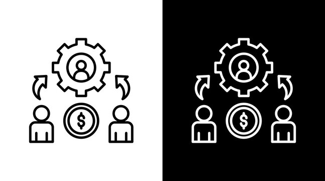 Escrow Service Outline White Icon Set Design