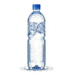 Naklejka premium Clear plastic water bottle with refreshing water, perfectly isolated on transparent background