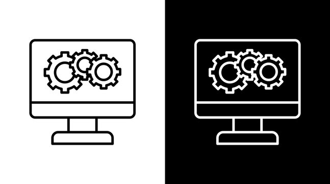 Beta Feature Outline White Icon Set Design