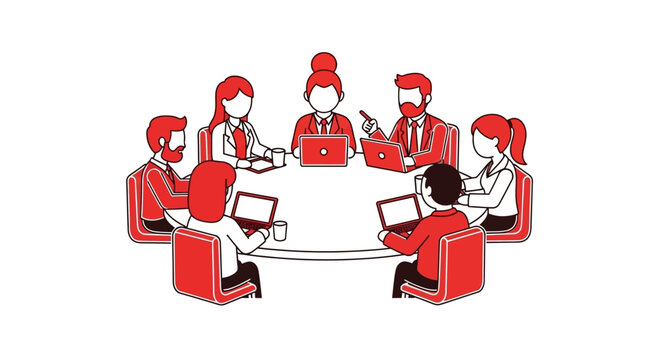 Business people in meeting discussion.
