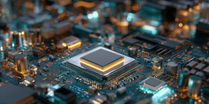 computer chip on motherboard