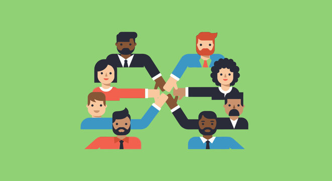 Diverse group of people teamwork.