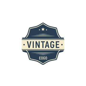 Vintage Logo Emblem with Text and Stars.