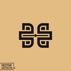 Obraz premium Abstract Geometric Symbol Design Black and Gold.
