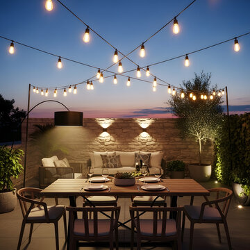 Outside lighting decor ata night 