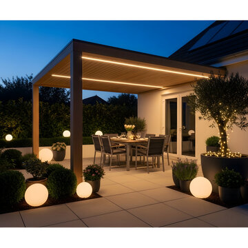 Outside lighting decor ata night 