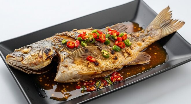 Grilled fish dish
