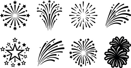 Obraz premium Starburst and firework shapes set