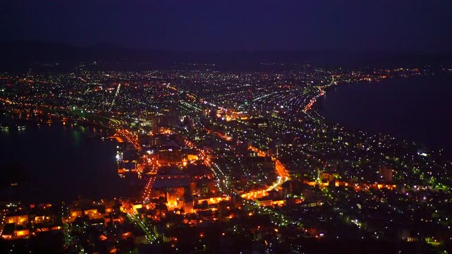 函館山から望む黎明の函館市街