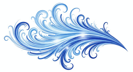Fototapeta premium Abstract Blue Swirls and Waves, Winter Frost Pattern