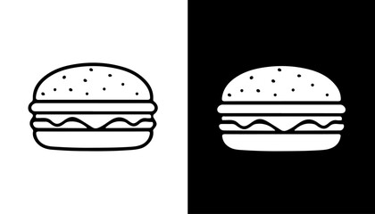 Fototapeta premium Burger Duo: An artistic duo featuring burgers in stark contrast, embodying the essence of burger simplicity. 