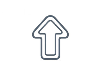 Fototapeta premium Simple upward-pointing arrow icon in minimalist design style