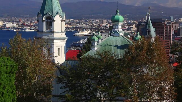 ハリストス正教会と函館港