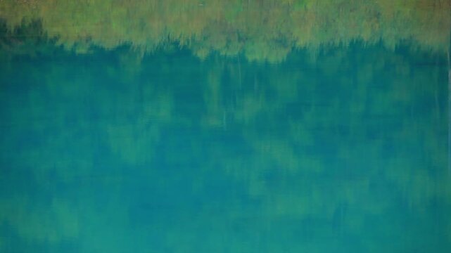 朝の青い池