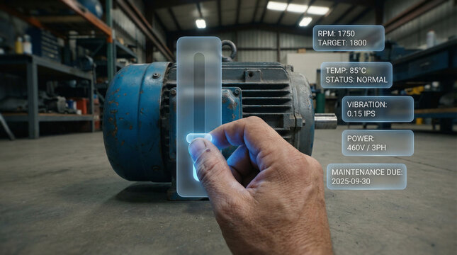 Augmented reality interface for industrial motor maintenance