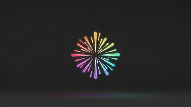 Vibrant spectrum digital burst showcasing radiant energy against a deep somber backdrop