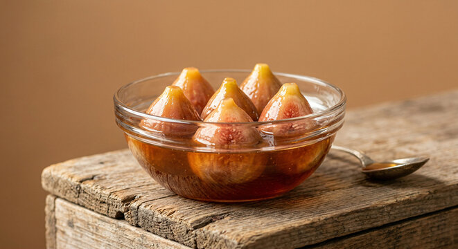 Figos sem casca dentro de uma tigela de vidro