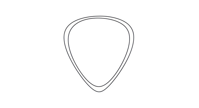 Guitar Pick Outline Icon Vector Art