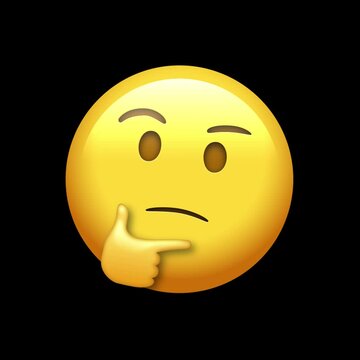 3D Animated Face with Raised Eyebrow Emoji (Alpha Channel)