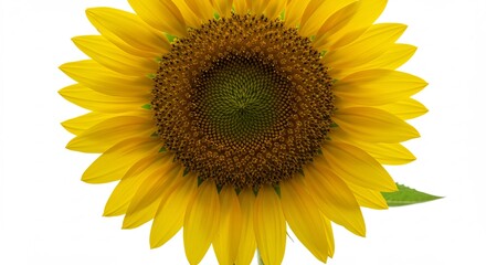Obraz premium Single radiant sunflower beautifully lit with soft even studio light accentuating rich yellow petals and dark center. AI Generated