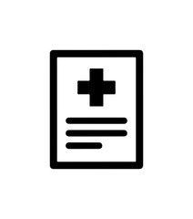 Obraz premium Medical Document Icon with Cross Symbol
