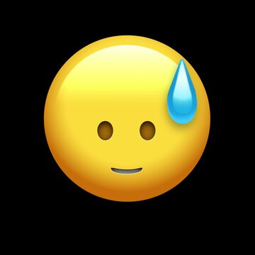 3D Animated Grinning Face with Sweat Emoji (Alpha Channel)