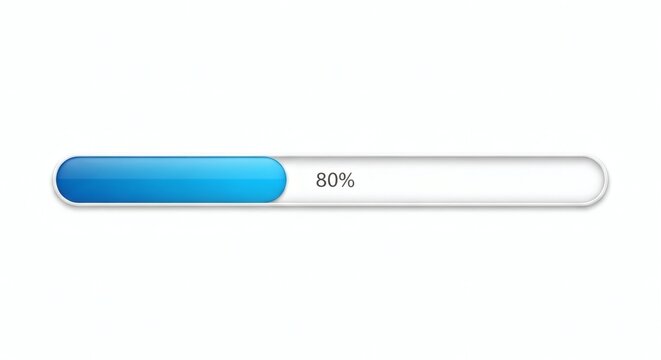 A progress bar showing eighty percent completion on a white background