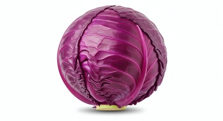 Obraz premium A vibrant red cabbage against a clean white background