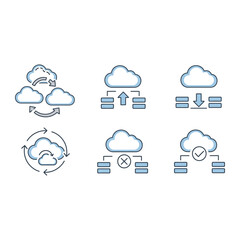 Fototapeta premium Cloud computing icon set