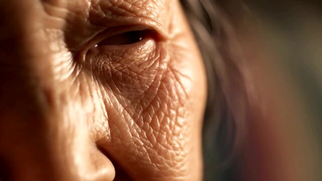 Close up of senior woman face.
