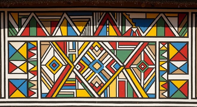 Ndebele Art - A Vibrant Display of South African Geometric Design.
