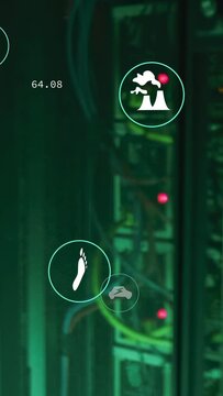 Vertical video: UI swapping icons, metrics updating causing ring moving for server monitoring