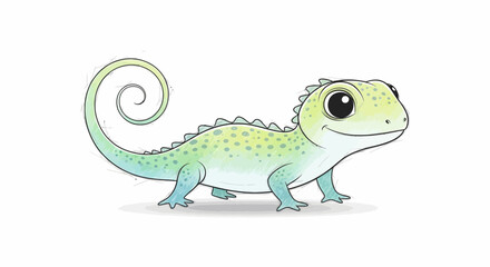 Fototapeta premium Cute Cartoon Lizard Character