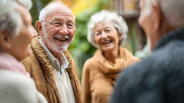 Happy senior couple smiling together in a portrait outdoors enjoying retirement and love