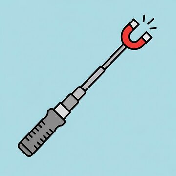 Magnetic tool with red handle.
