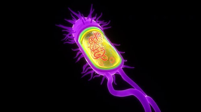 Bacterial Cell Cross Section showing Internal Anatomy