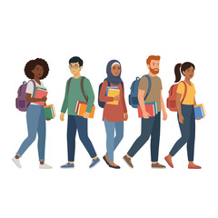 Obraz premium Diverse College Students with Textbooks