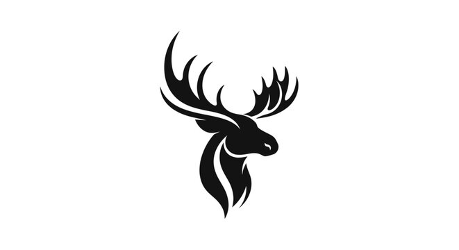 Stylized Moose Head Silhouette Icon
