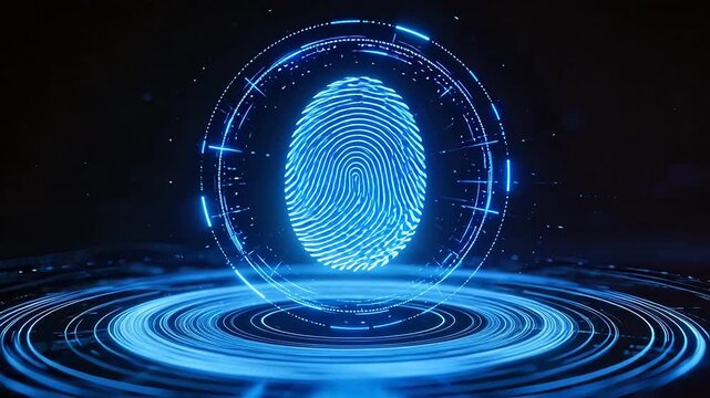 Fingerprint biometric scan with digital rings