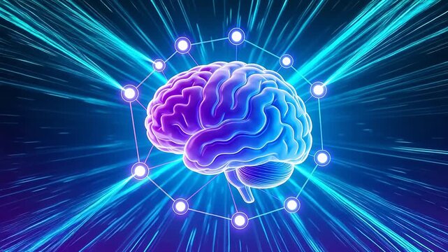 Illustration of a brain with network connections