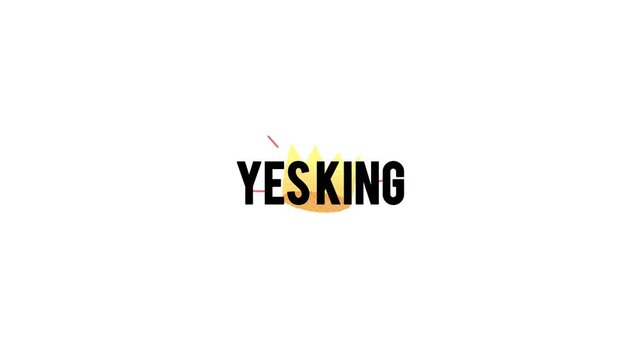 Yesking logo animation with abstract colorful background.
