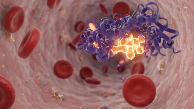 Insulin Glucose Hormone Blood Vessel Red Blood Cell Protein Molecule Receptor Signaling Pathway In Artery And Bloodstream With Cell Membrane Metabolism And Peptide Complex Medical 3D Illustration