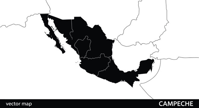 Abstract black and white image resembling a map of mexico with text overlay