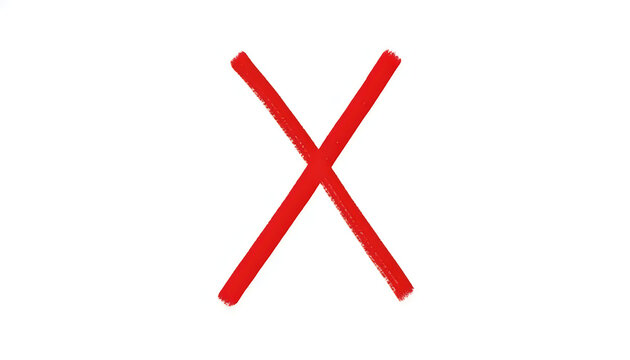 Red X mark symbol on a white background, representing negation, error, or cancellation