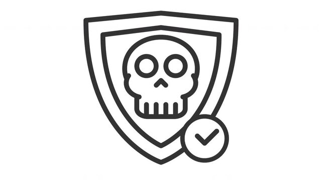 Animated malware protection icon. Perfect for animated, icon, interface, ui, arrow, web, flat, navigation, element, button, app, symbol, sign, user, internet, mobile, computer, website, application
