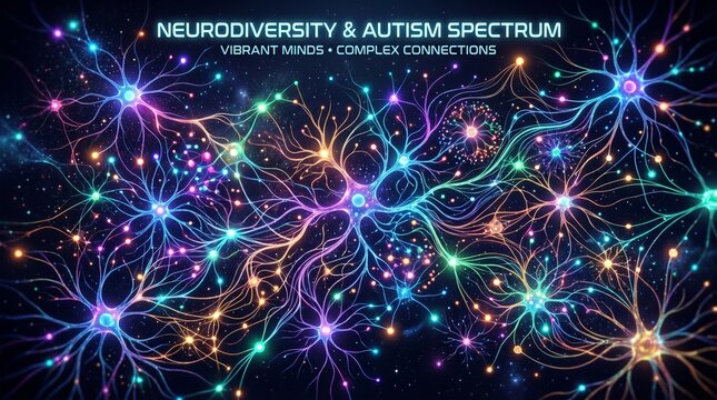 Abstract neural network representing autism spectrum diversity