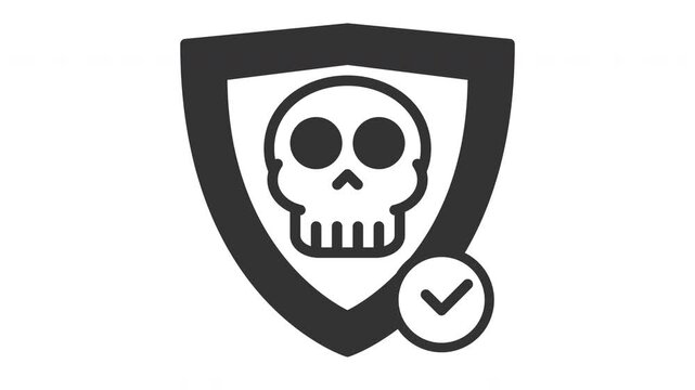 Animated malware protection icon. Perfect for animated, icon, interface, ui, arrow, web, flat, navigation, element, button, app, symbol, sign, user, internet, mobile, computer, website, application